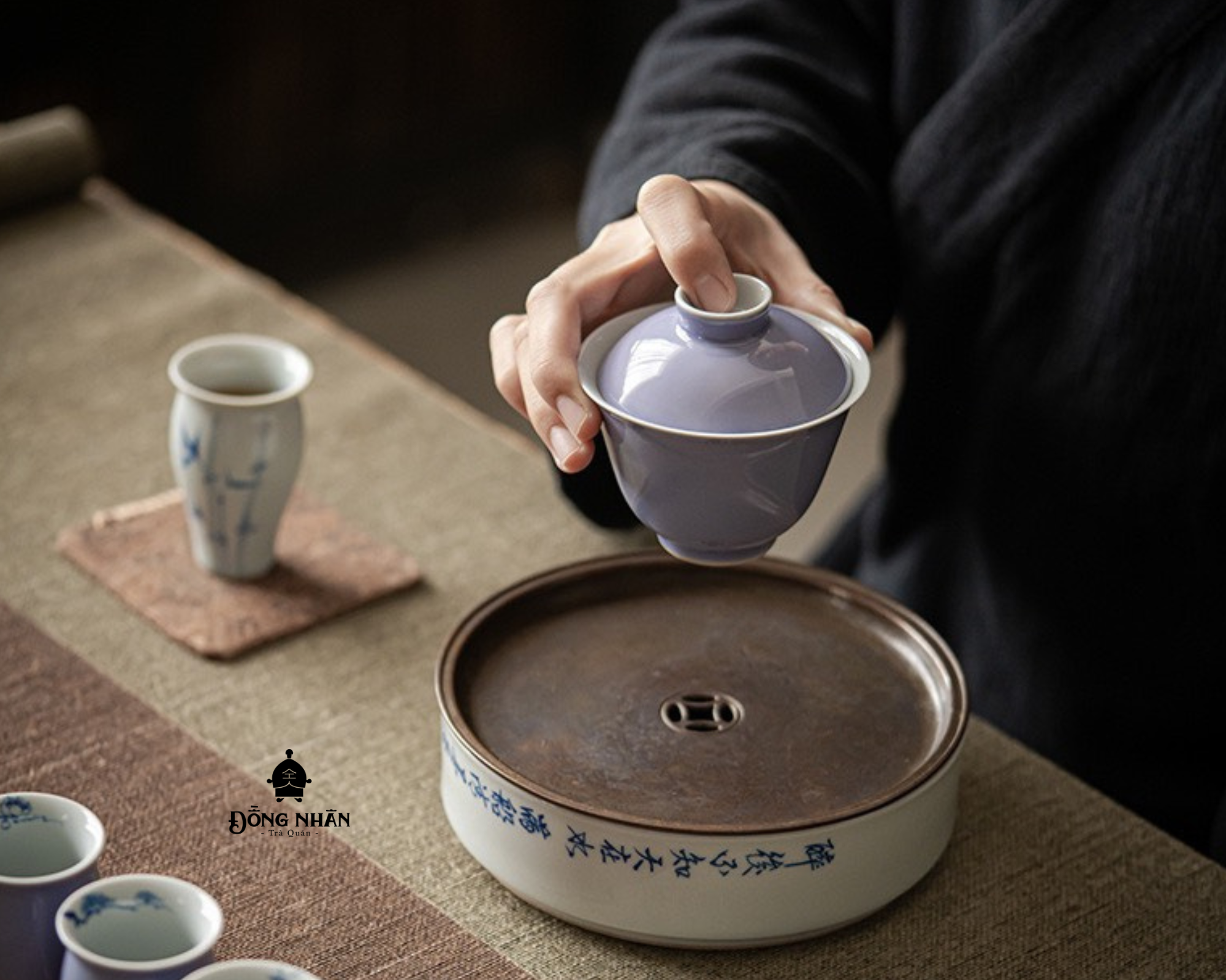 Bộ Chén Khải Cao Cấp - Màu Tím