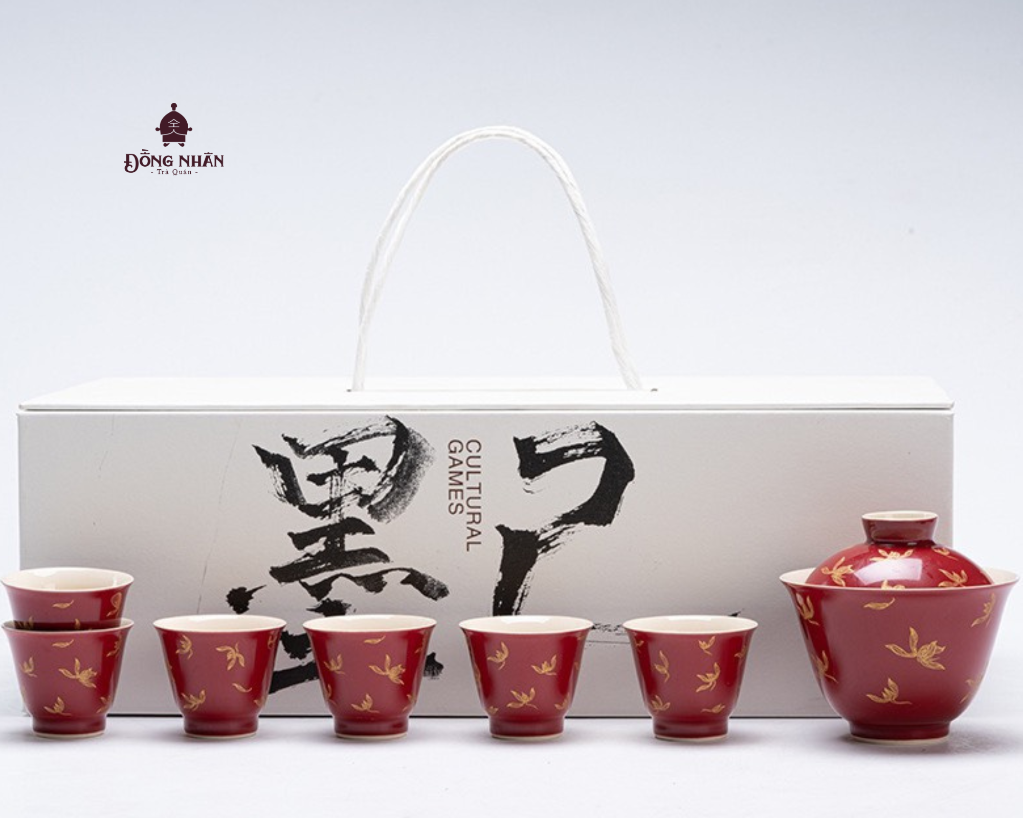 Bộ Chén Khải Cao Cấp - Màu Đỏ