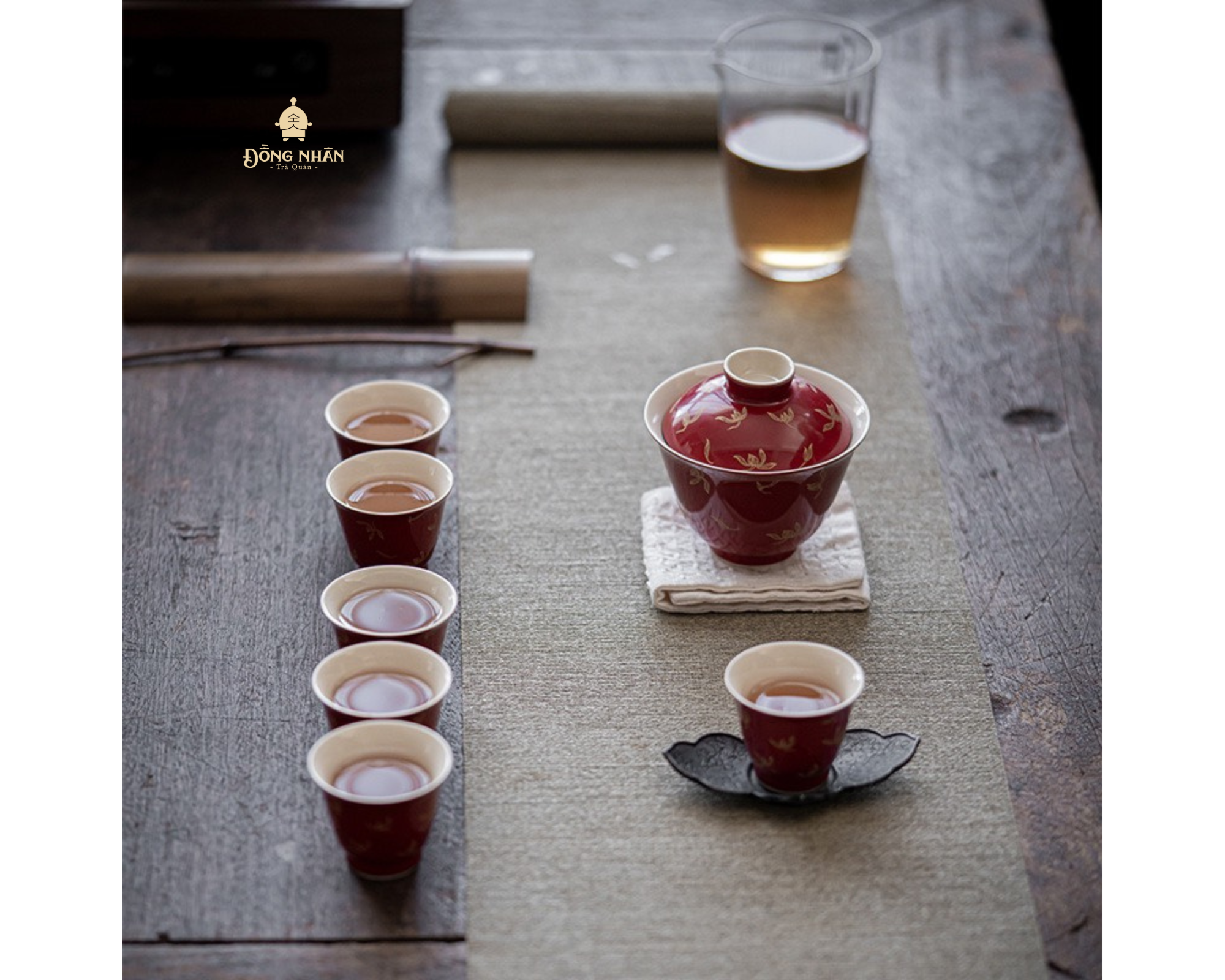 Bộ Chén Khải Cao Cấp - Màu Đỏ