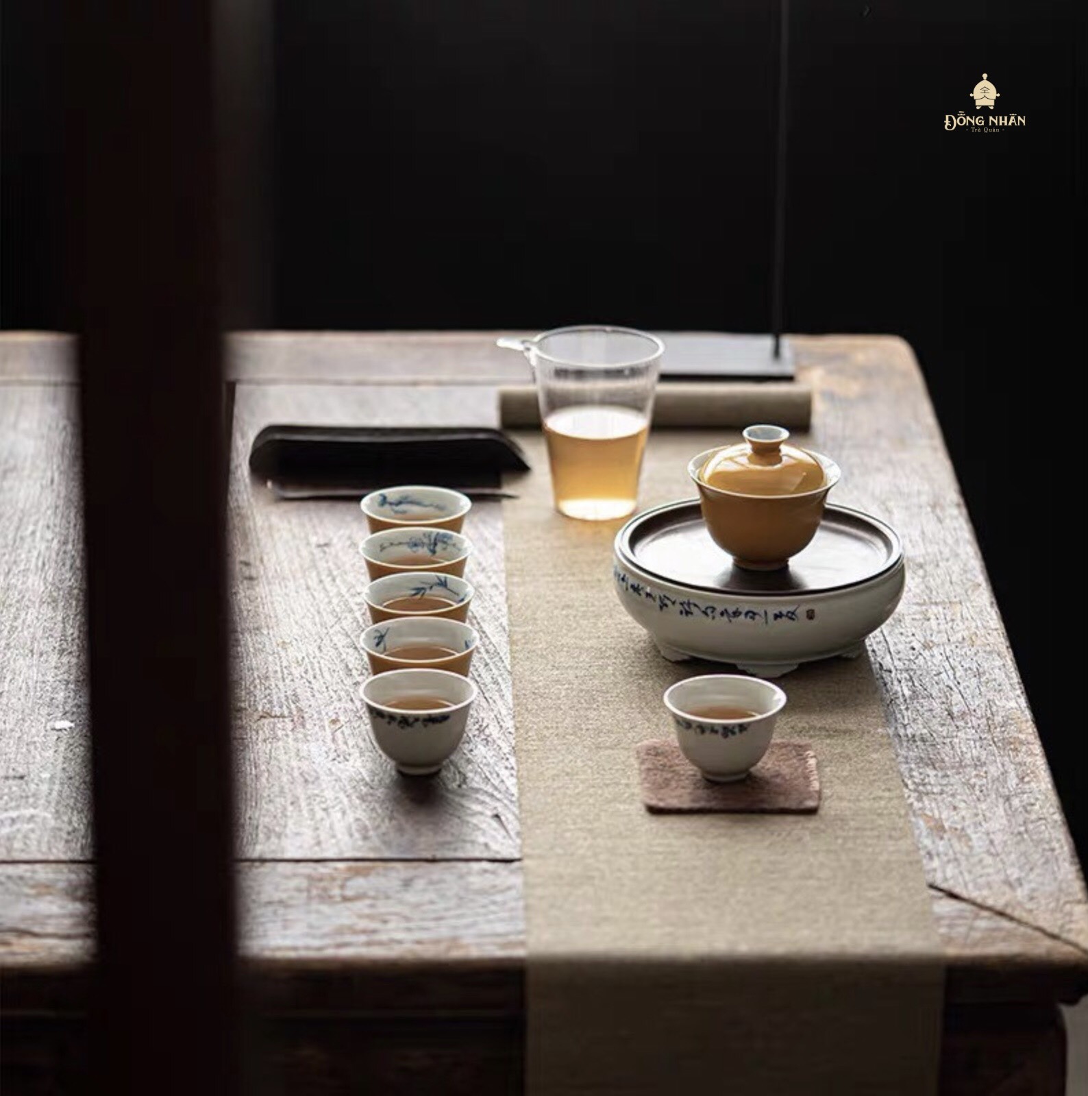 Bộ Chén Khải Cao Cấp - Màu Vàng